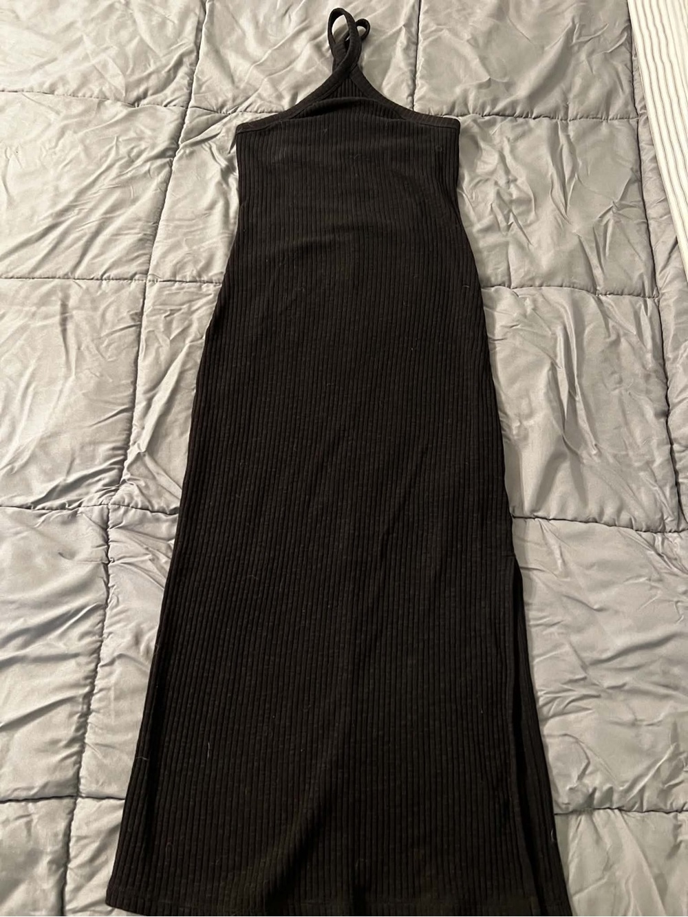 Black Ribbed Maxi Dress